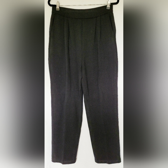 St.John Women Luxury Santana Knit Pull On Pants Wool Blend High Rise Black 10-12 - Picture 14 of 16